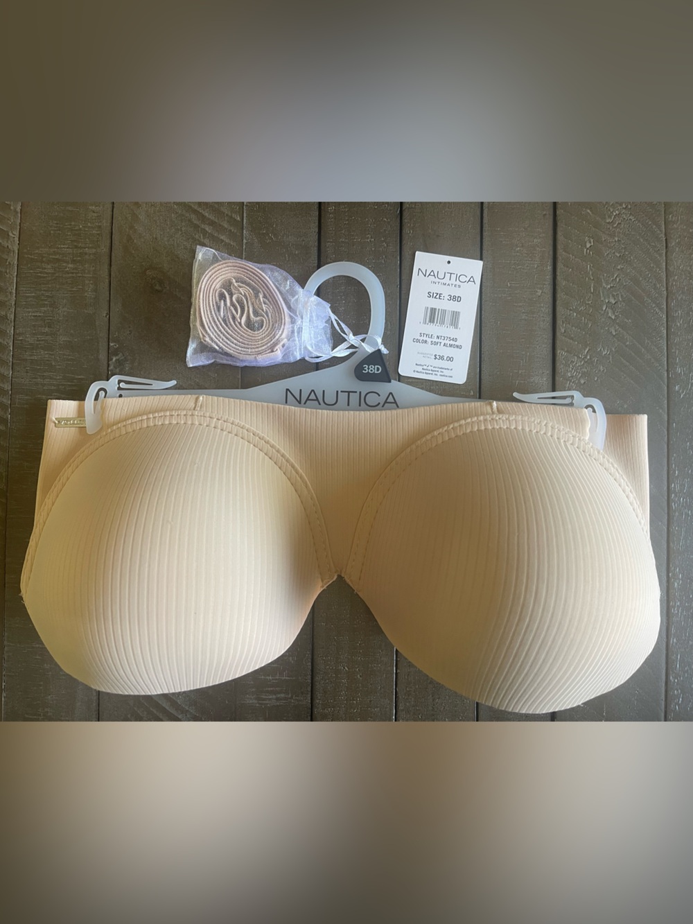 Nautica Strapless Molded T-Shirt Bra - Beige